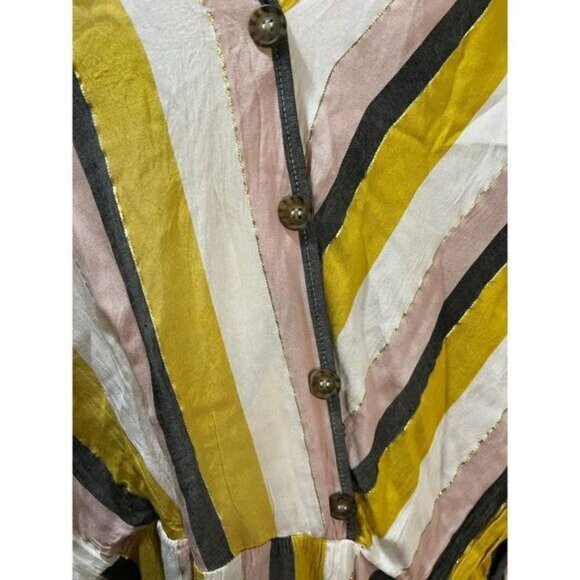 Beige by ECI Surplice Front 3/4 Sleeves Blouse Large - Picture 6 of 7